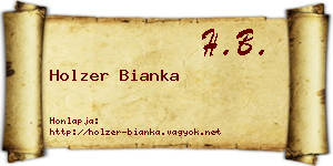 Holzer Bianka névjegykártya